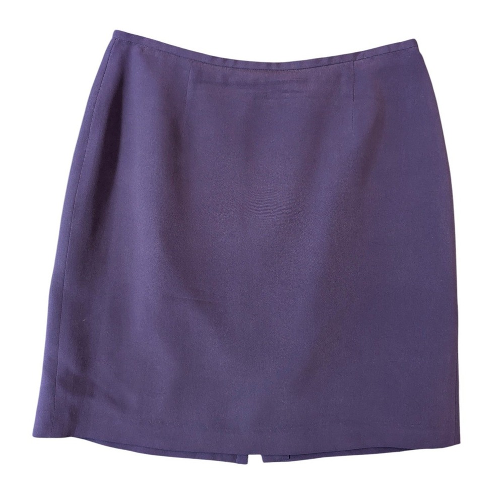 Josephine Chaus Petite Purple 100% Silk Skirt Size 8P Minimalist Professional‎